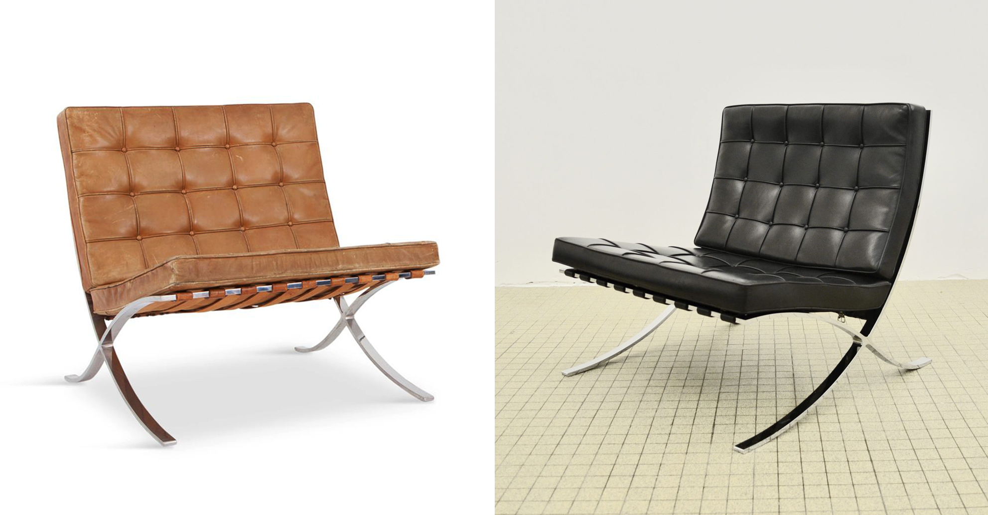 Fauteuils Barcelona Mies van der Rohe