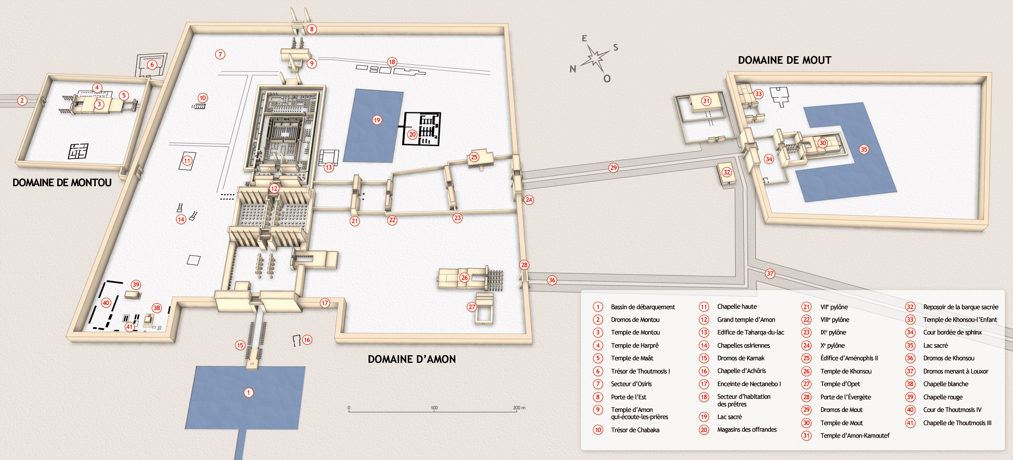Plan du complexe funéraire de Karnak