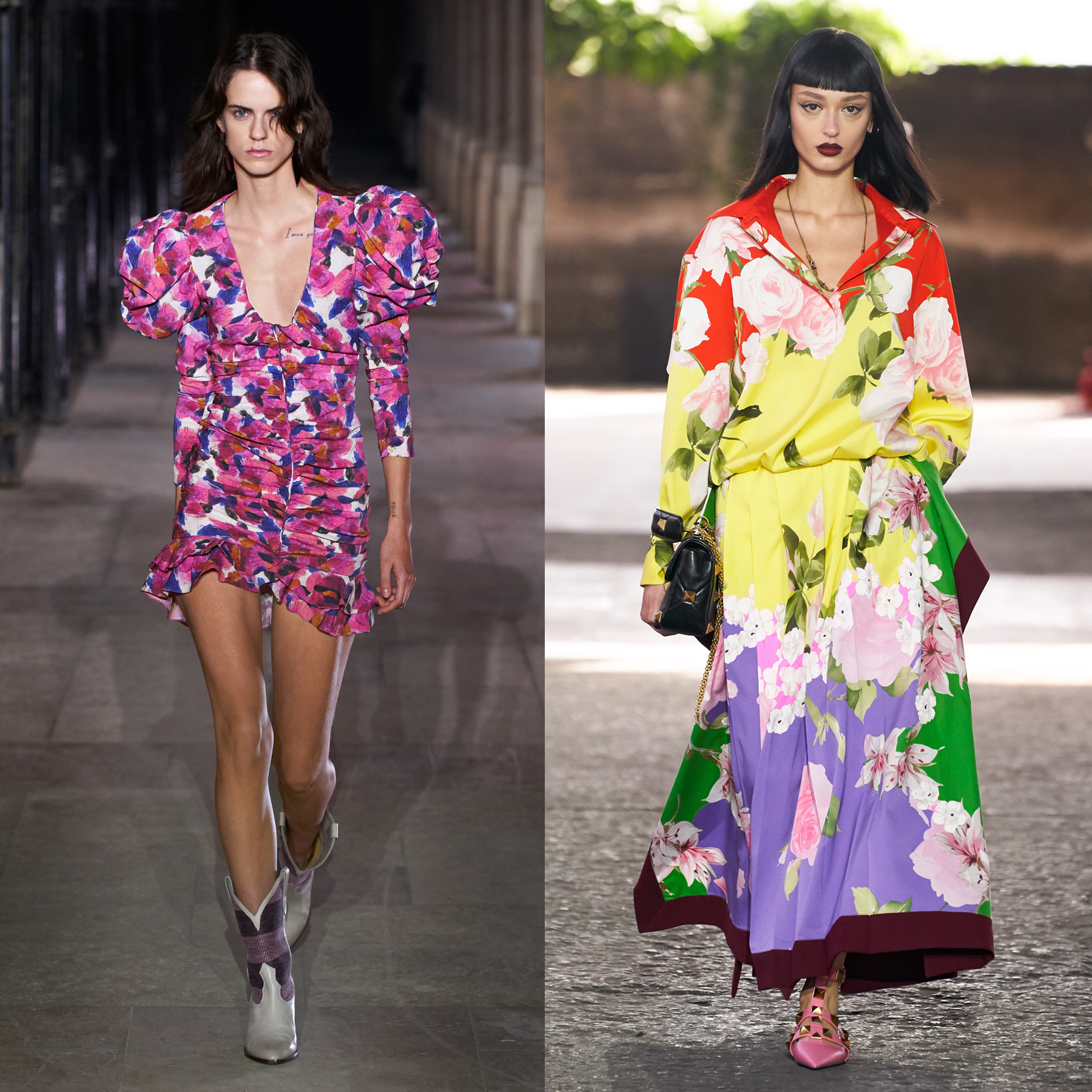 Manches ballons & imprimé fleuri